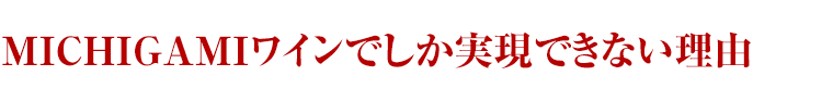 MICHIGAMIワインでしか実現できない理由