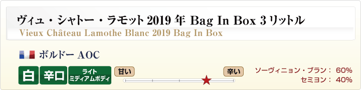 シャトーラモット Bag In Box 3リットル