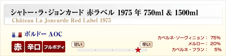 シャトー･ラ･ジョンカード赤ラベル概要