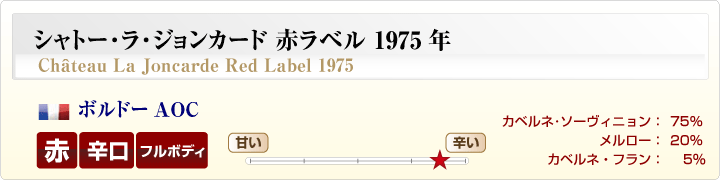 シャトー･ラ･ジョンカード赤ラベル概要