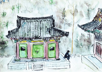 韓国・五台山上院寺にて